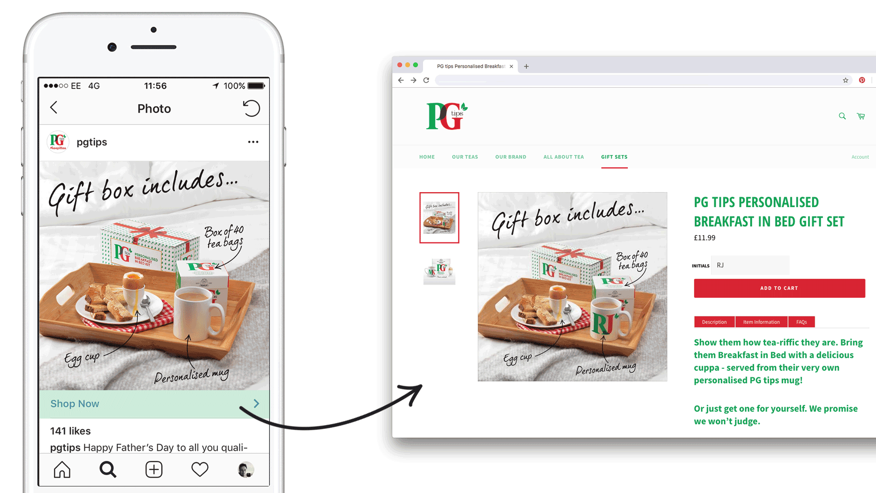 pg tips personalised gift box